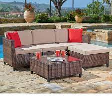 Besides the quality and reasonable pricing for this your outdoor living space has to be suitably designed with patio furniture and grills in place. Suncrown Outdoor Patio Furniture Brown Wicker Sofa Sectional Sets 5 Piece Set With Brown Seat Cushions Walmart Com Walmart Com