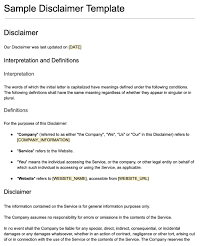 disclaimer template termsfeed