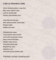 latti le chardera jada poem by pankazz