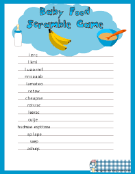 Custom baby clothes & gifts | personalized babies Free Printable Baby Food Scramble Game For Baby Shower
