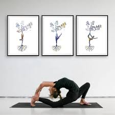 Yoga Print Tryptic Yoga Art Posters And