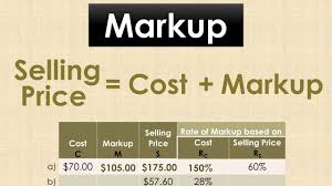 markup selling cost with