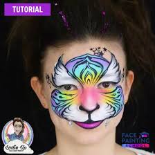 colorful tiger face paint tutorial