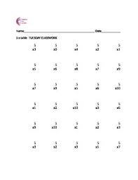 5 Times Table Weekly Classwork Homework Assessment With Multiplication Chart