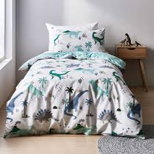 dino jungle reversible quilt cover set