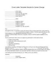free samples cover letter for resume   Career Change Cover Letter    