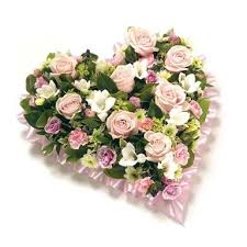 Cross wreaths, funeral, heart wreaths, spray, wreaths. Loose Floral Heart Rays Florist Funeral Flowers