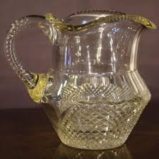 rare antique cut glass irish jug