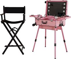 muhub makeup case with stool pink