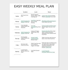Diet Chart Template 20 Free Meal Charts