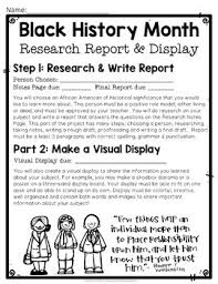 Black History Month Research Report With Optional Visual Display
