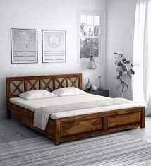 Kryss Solid Wood King Size Bed With