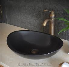 shanxi black granite oval sink natural