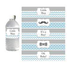 Create your next set of baby shower labels on zazzle! Mustache Baby Shower Digital Water Bumpandbeyonddesigns