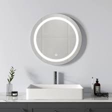 Vanity mirror lights with rusted metal case. Amazon Com Siepunk 24 Inch Round Bathroom Led Mirror Dimmable Circle Bathroom Vanity Mirror With Lights For Wall 3 Color Adjustable Ul Listed Home Kitchen
