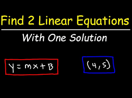 Two Linear Equations With One Solution