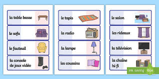 french lounge words flashcards