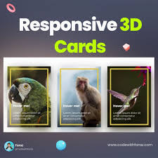 responsive 3d cards with html css