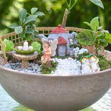 Tea Party Polyresin Fairy Garden Kit
