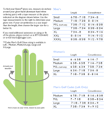 Golf Glove Size Chart Callaway Images Gloves And