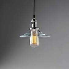 Pendant Light Fixture With Clear Flat