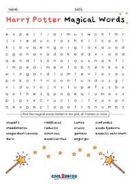 printable harry potter word search