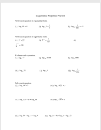 Solved Logarithmic Properties Practice