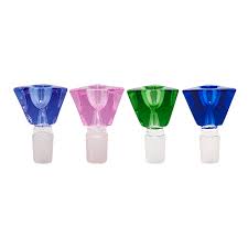 Tri Angled Assorted Colored Glass Bowl