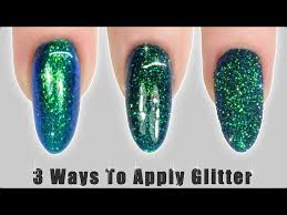 how to apply glitter to nail polish