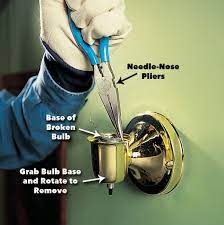 how to remove a broken light bulb diy