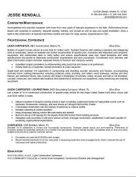Carpenter Resume Objective Samples Resume Resume