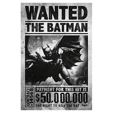 Mobu head 's wanted poster. Dc Comics Batman Arkham Origins Wanted Poster Wall Art Zing Pop Culture