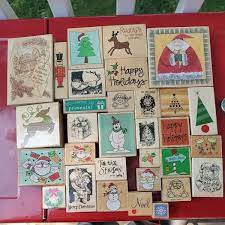 Lot Of 31 Miscellaneous Christmas Stampin Up & Other Stamps 90's |  eBay