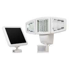 Sunforce 180 Degree 3 Head Off White Solar Powered Led Motion Activated Flood Light With Timer