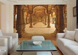 indian palace corridor 3d wallpaper