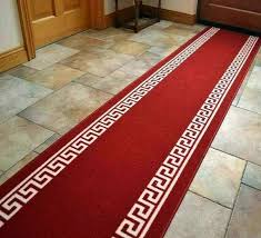 red cream carpet runner mat greek key