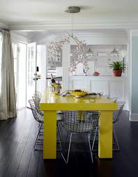 neon yellow dining table interior