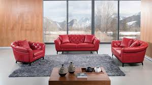 red italian leather sofa set aek 093