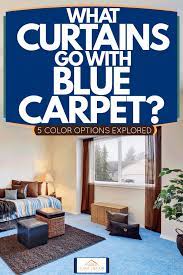 what curtains go with blue carpet 5