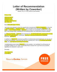 Recommendation Letter Template From Employer Standard Format