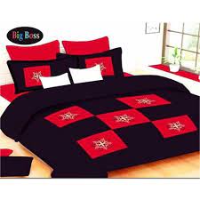 Red And Black Double Bed Sheet