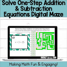 Subtraction Equations Digital Activity