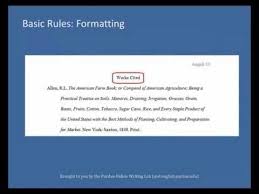 This vidcast introduces the viewers to the basics of apa style documentation, focusing on the reference list. Purdue Owl Mla Formatting List Of Works Cited Youtube