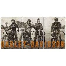 Harley Davidson Wall Art Triptych Metal