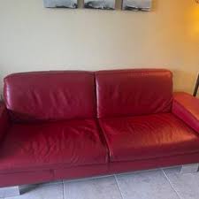red leather couch in naples