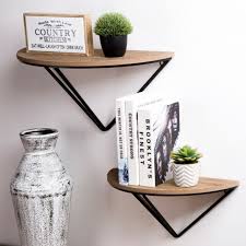 rustic wood floating wall mount shelf