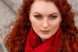 female portrait with red hair and