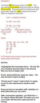 Algebra Word Problems And Writing