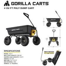 gorilla carts 4 cu ft poly garden