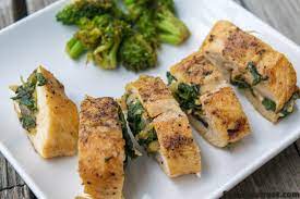 Baked Chicken Breast Stuffed With Spinach And Cheese Samosa Street gambar png